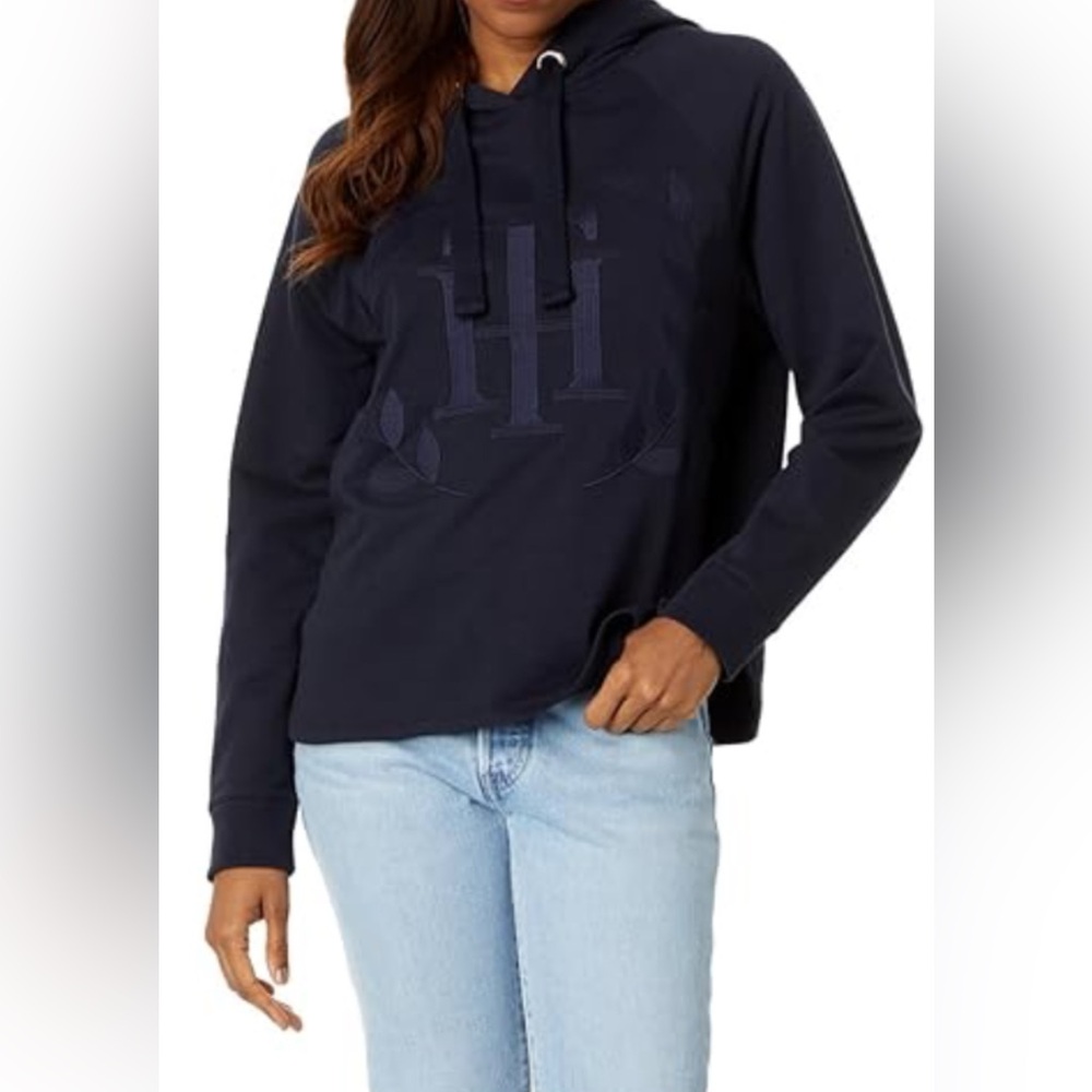 Tommy Hilfiger Navy Logo Hoodie - Women's Casual Pullover